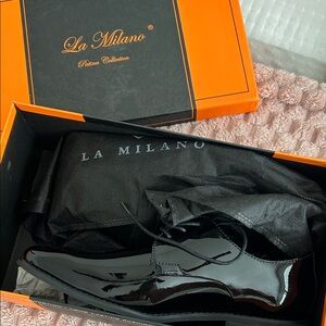 Milano Glossy Black Men's Oxfords